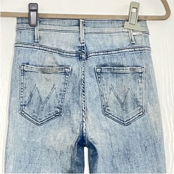 MOTHER The Hustler High WaistLight Blue Flare Cropped Jeans Sz 26 - Picture 7 of 11